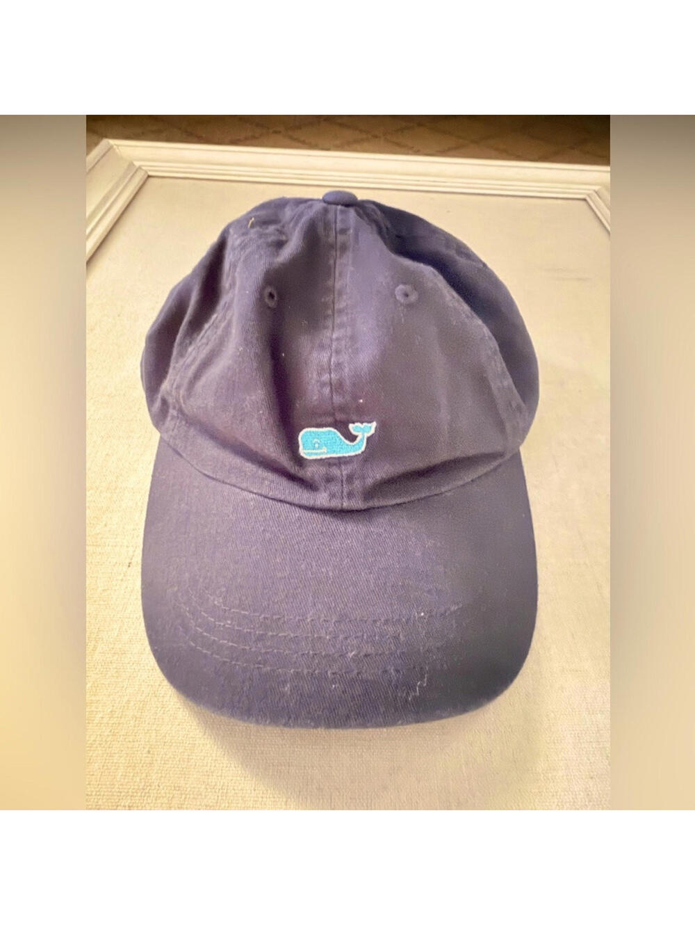 Vineyard Vines Navy Blue cap with lacrosse pattern detail under the brim OS